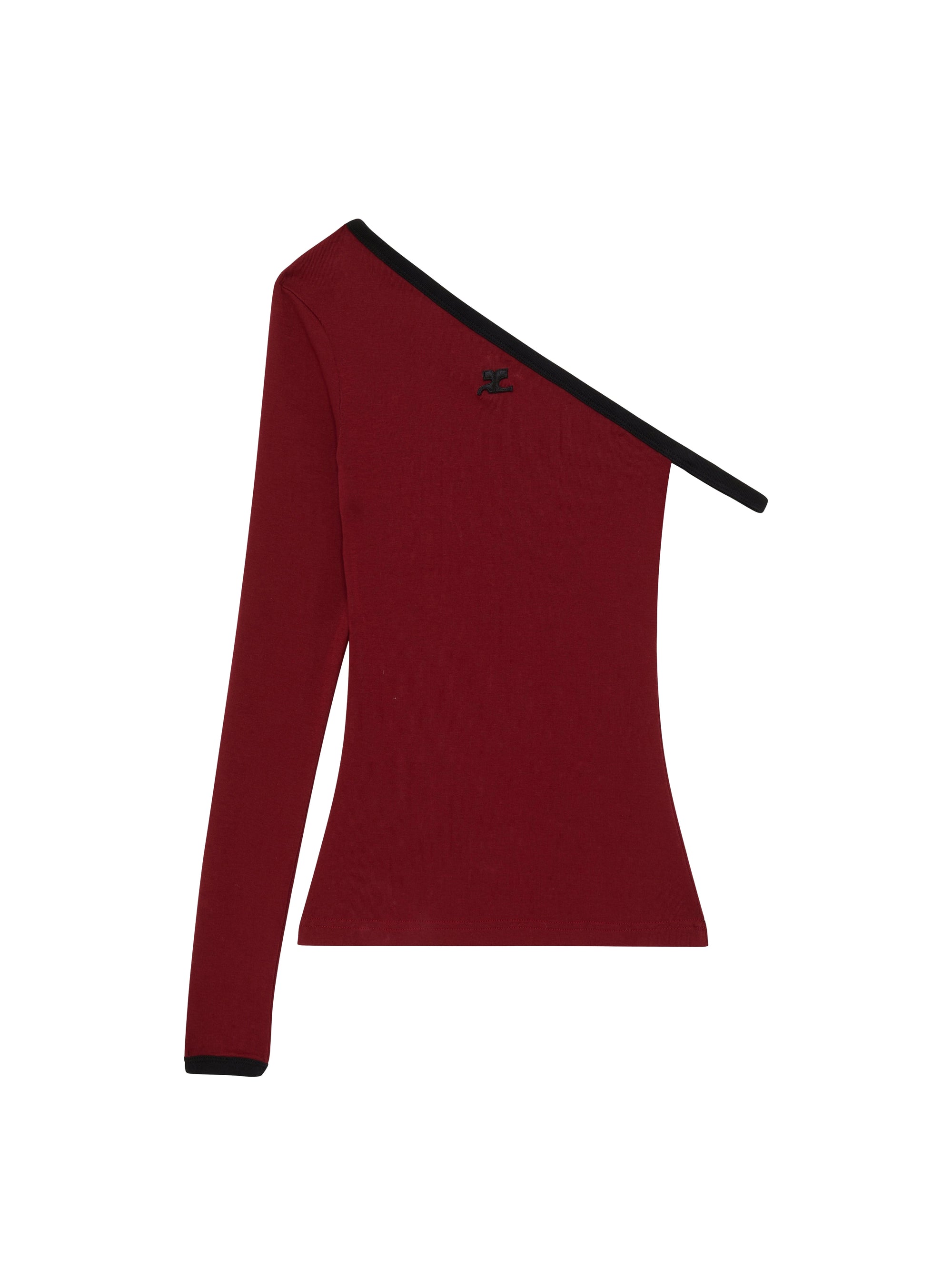 One sleeve contrast Top - Red