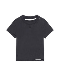 Faded short-sleeved straight T-shirt - Grey
