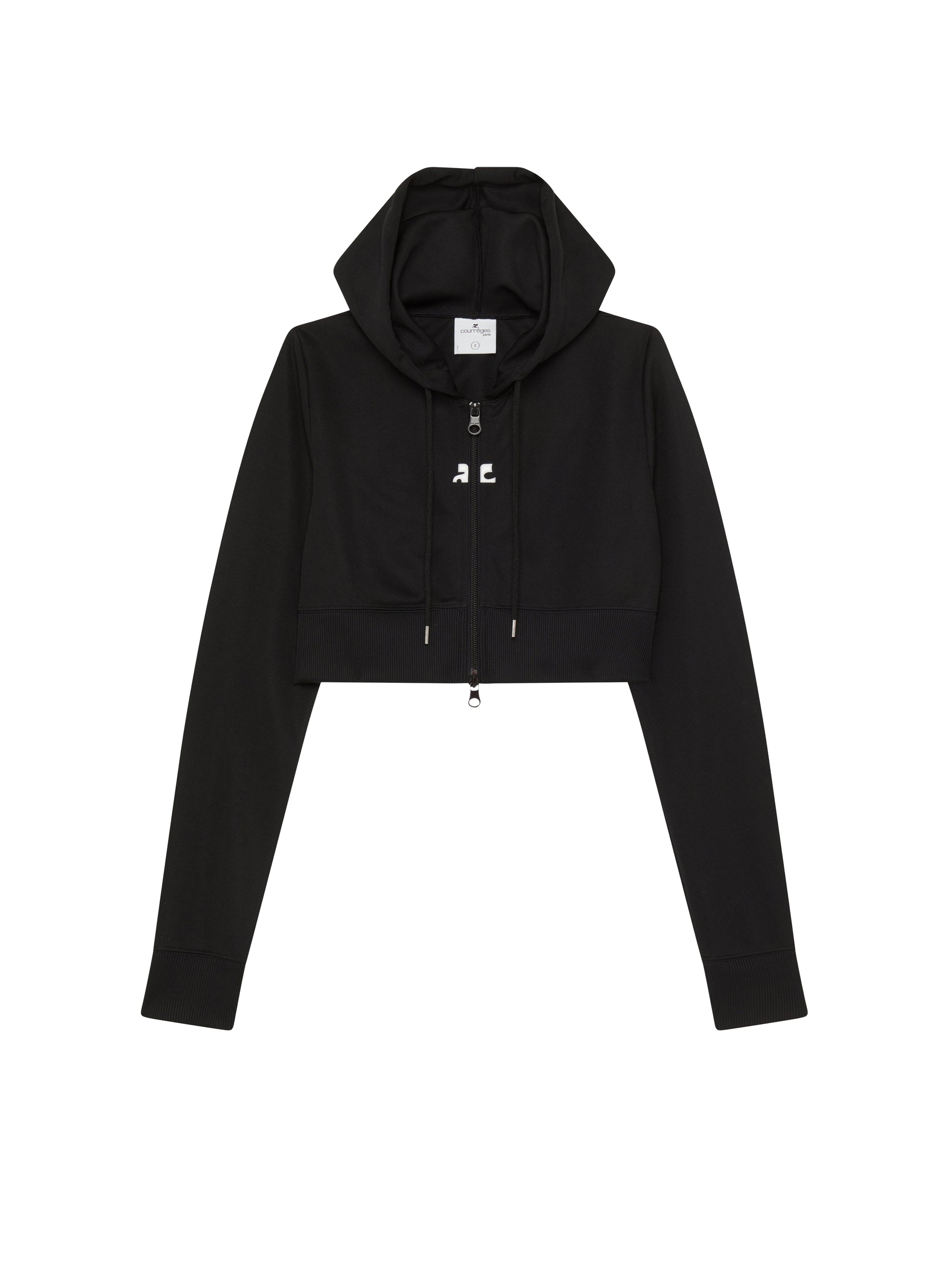 Cropped tracksuit interlock zipped Sweatshirt - Black
