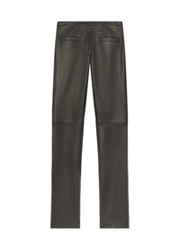 Tailored tube vintage leather Pant - Black