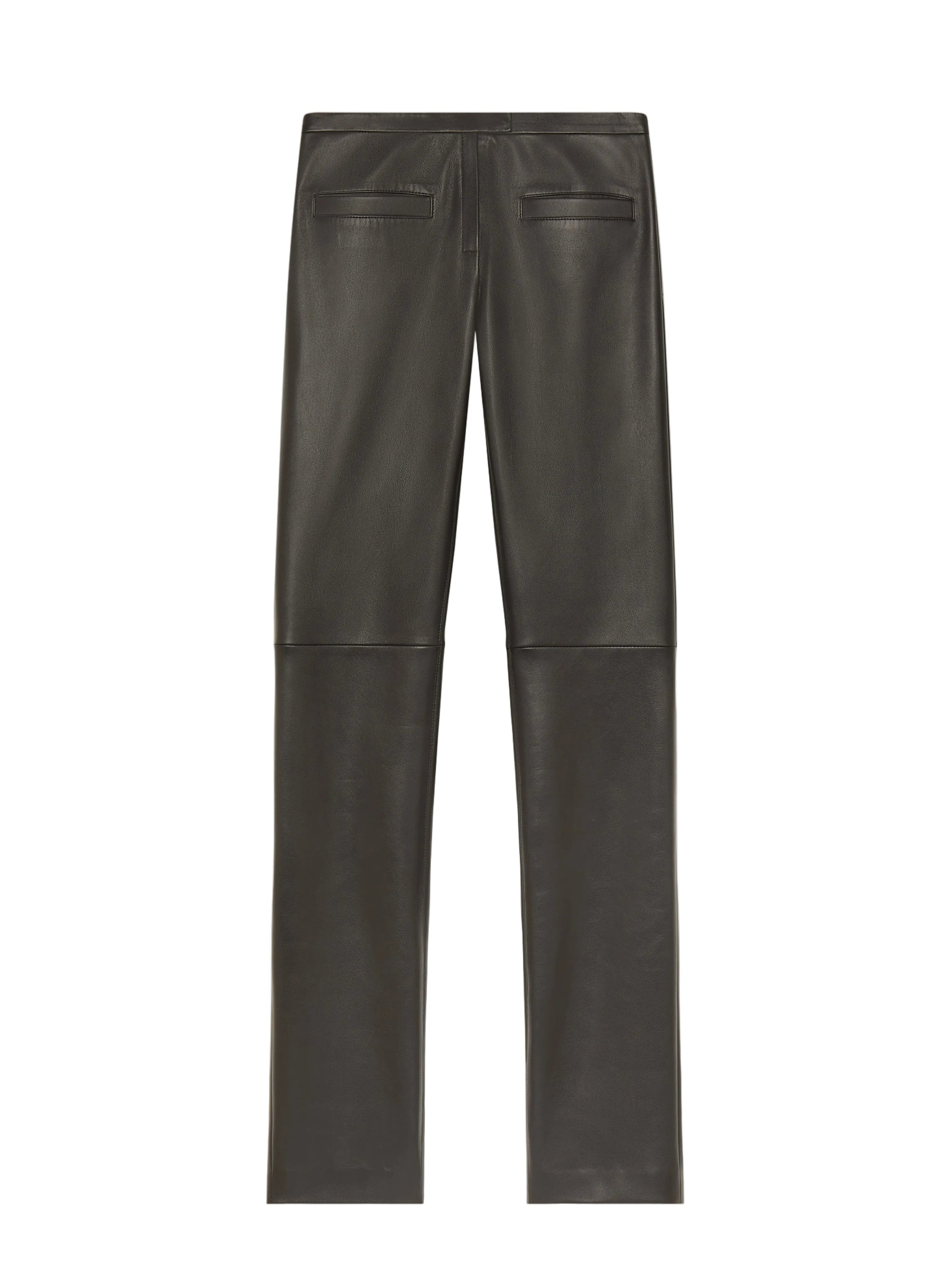 Tailored tube vintage leather Pant - Black