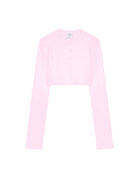 Wool knit cropped Cardigan - Pink