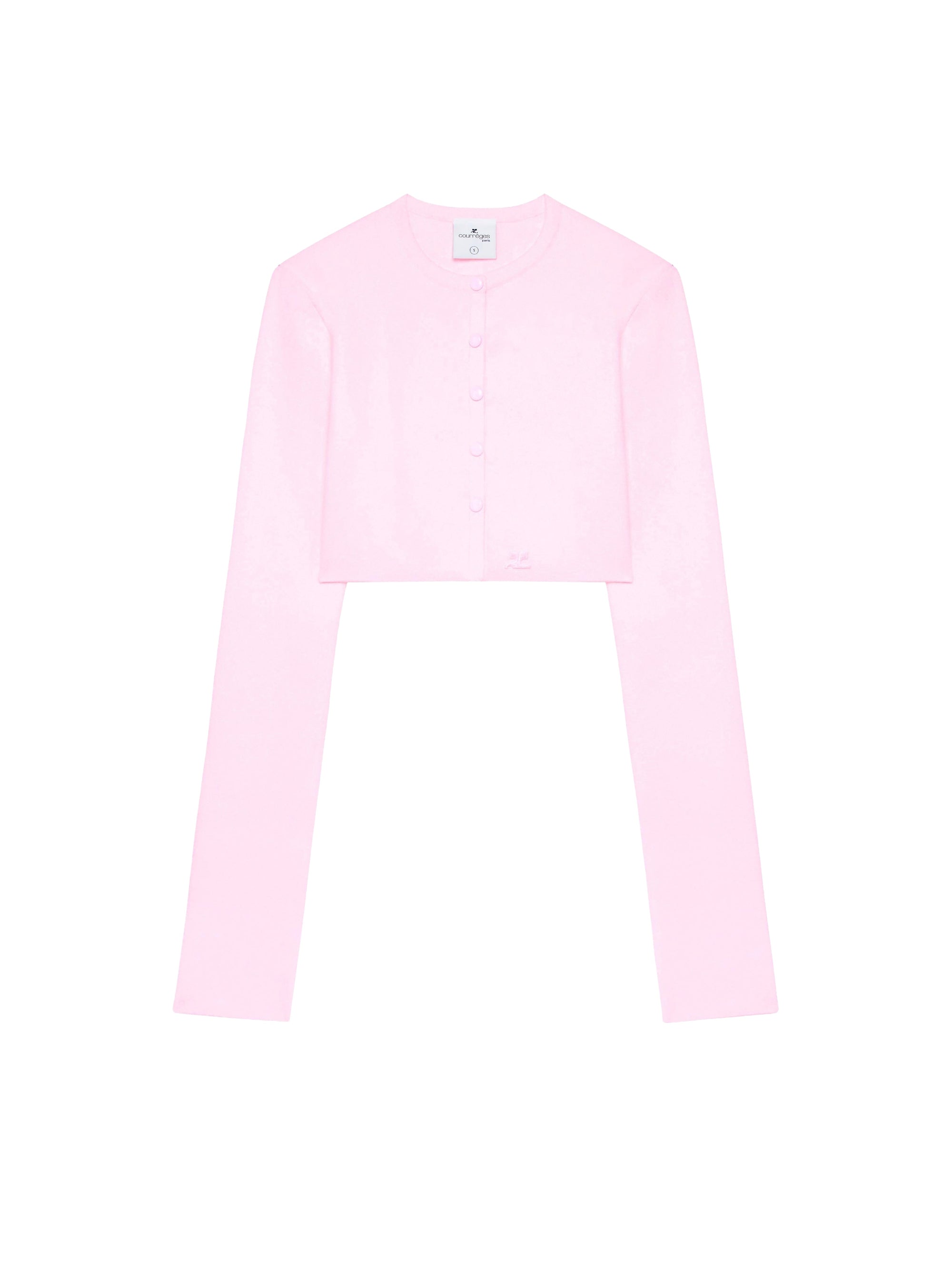 Wool knit cropped Cardigan - Pink