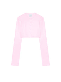 Wool knit cropped Cardigan - Pink