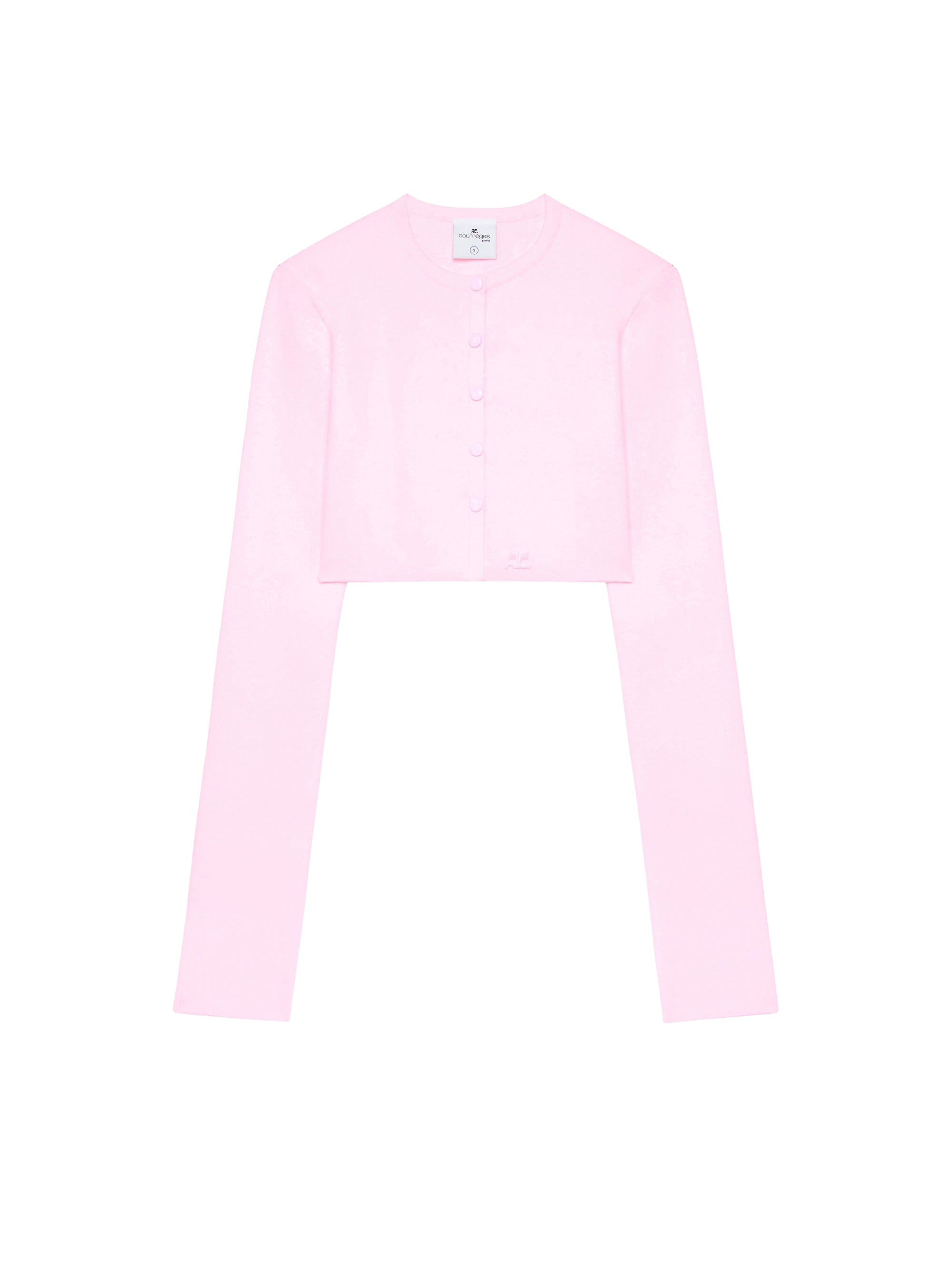 Wool knit cropped Cardigan - Pink