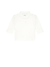 Rib knit cropped Sweater - White