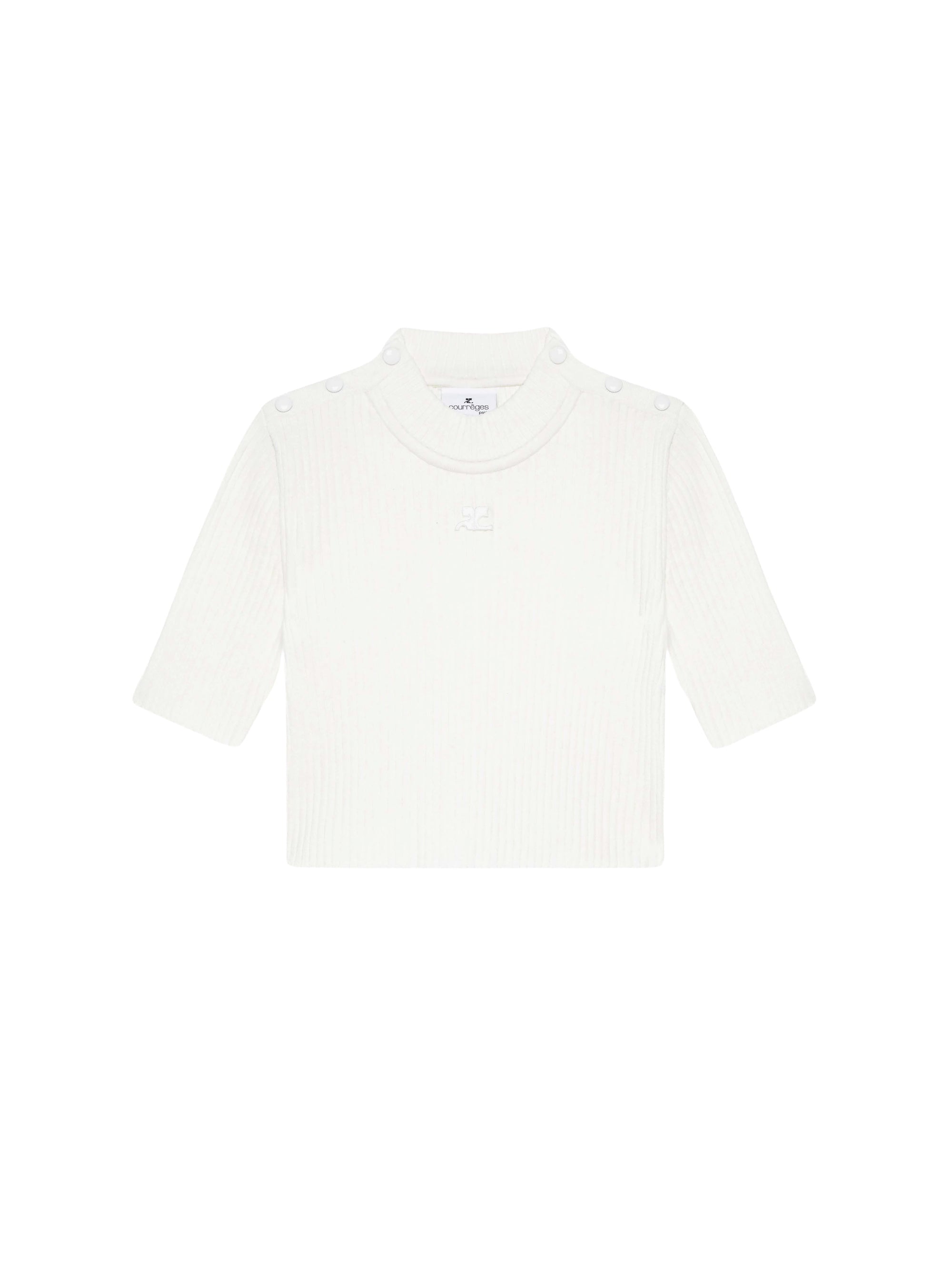 Rib knit cropped Sweater - Heritage White