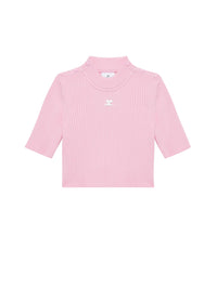 Rib knit cropped Sweater - Pink