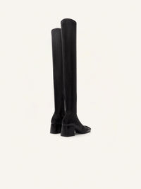 Heritage Vinyl Thigh-High Boots - Black