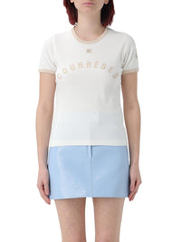 Contrast printed T-shirt - White & Oatmeal