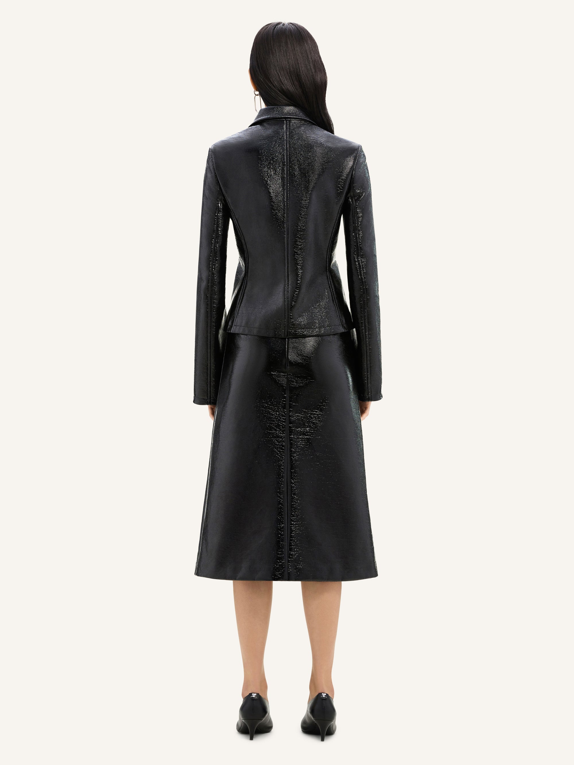 Zipped vinyl Jacket - Black
