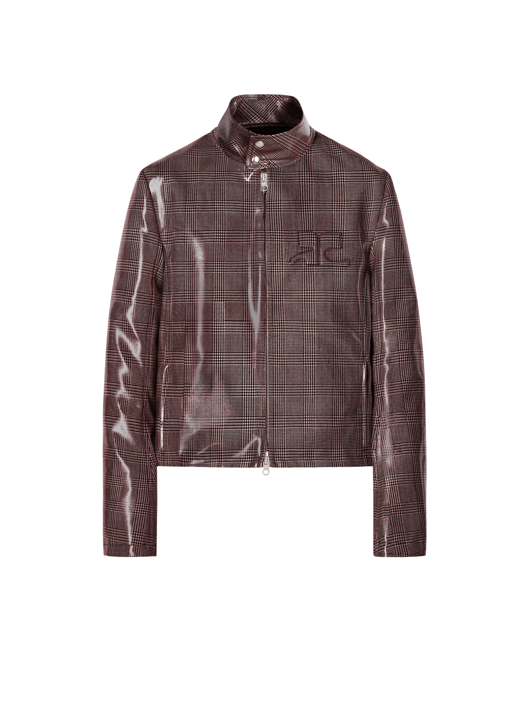 Vinyl prince of wales biker Jacket - Brown