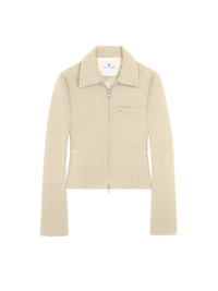 Zipped twill Jacket - Sand
