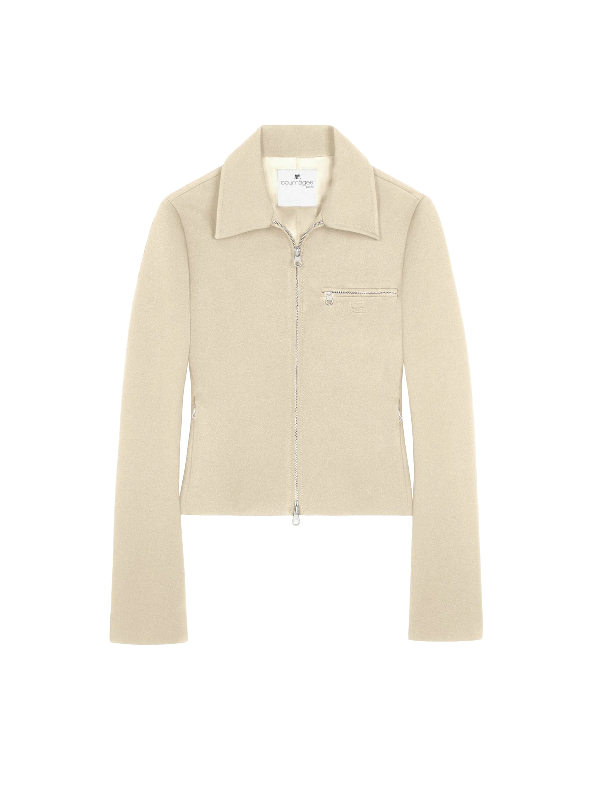 Zipped twill Jacket - Sand