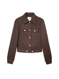 Zipped twill Jacket - Mud Brown