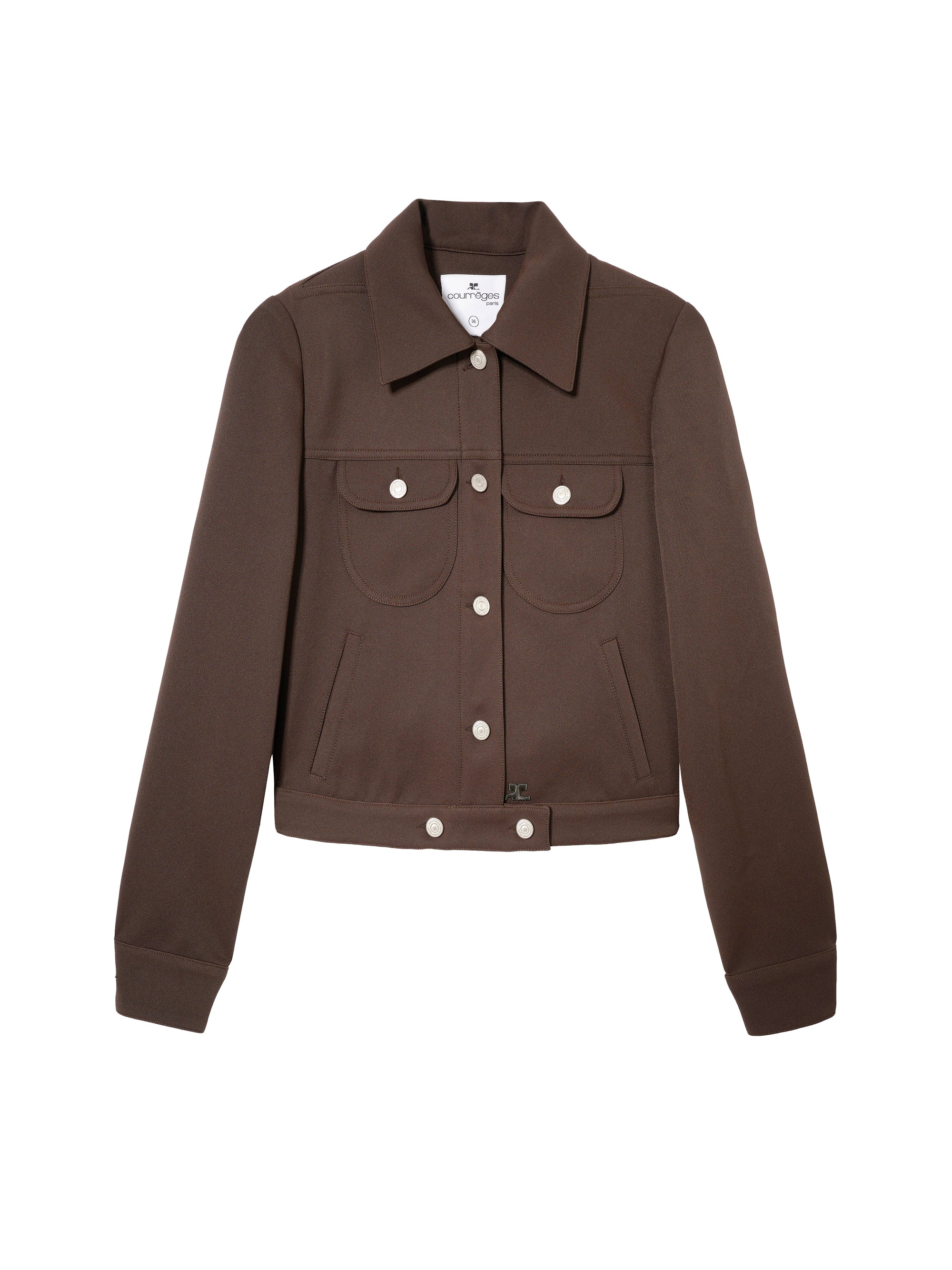 Zipped twill Jacket - Mud Brown