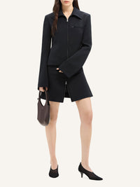 Zipped twill Jacket - Black