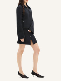 Zipped twill Jacket - Black