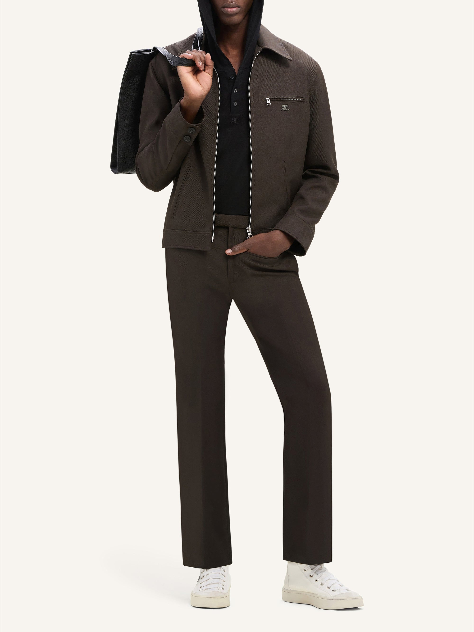 Signature retro twill Jacket - Mud Brown