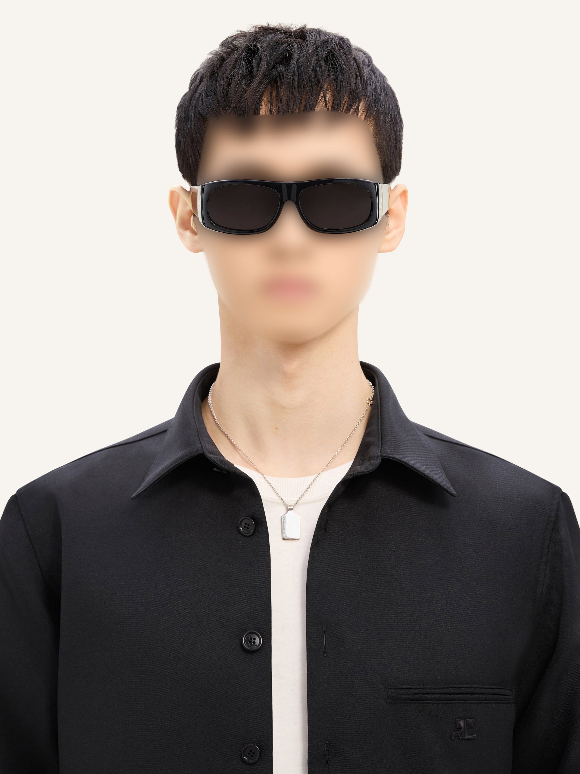 One pocket twill Shirt - Black