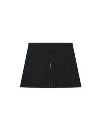 Tailored zipped twill mini Skirt - Black