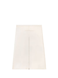 Tailored zipped twill midi Skirt - Natural