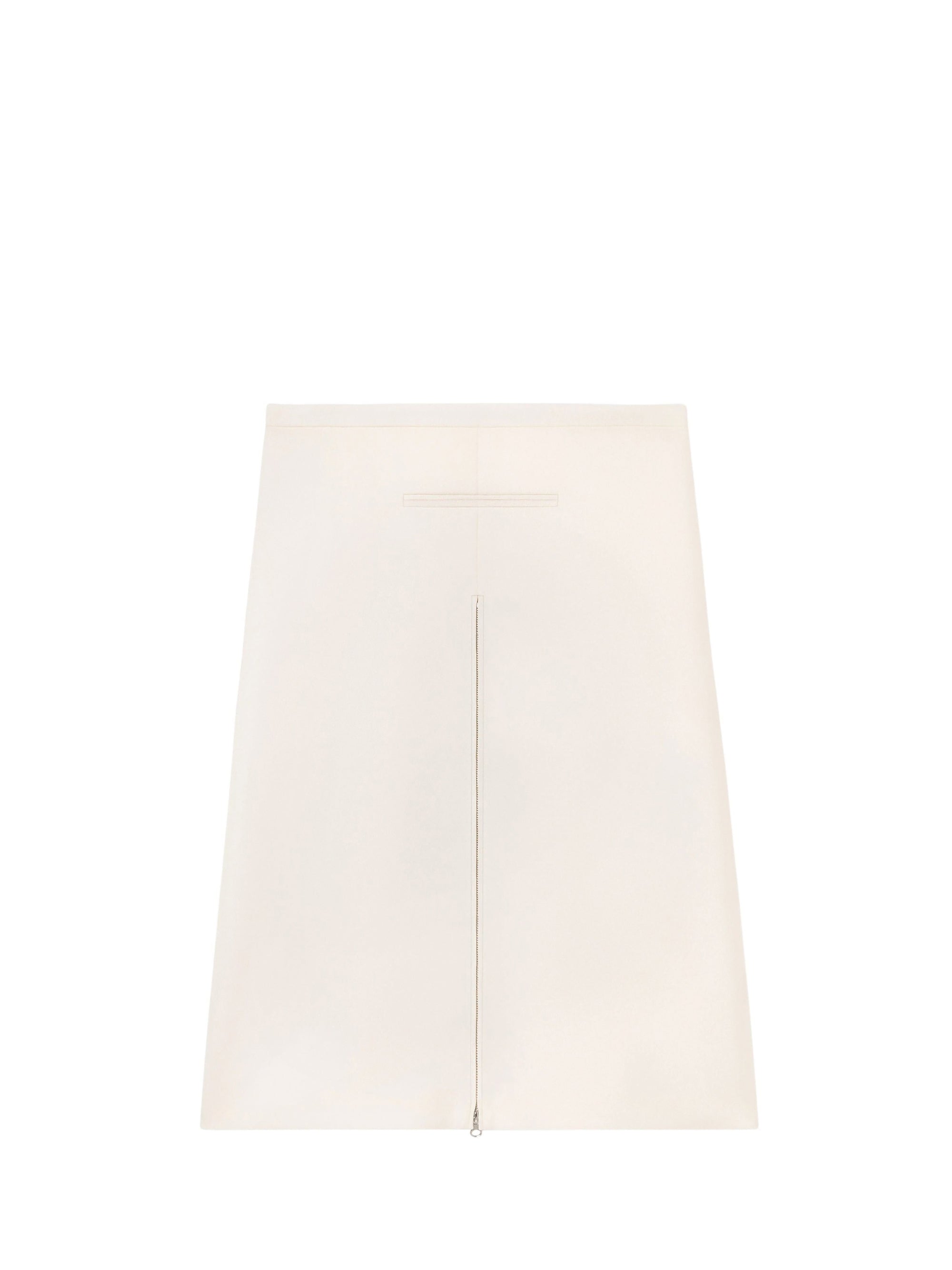 Tailored zipped twill midi Skirt - Natural