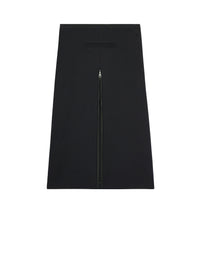 Tailored zipped twill midi Skirt - Black