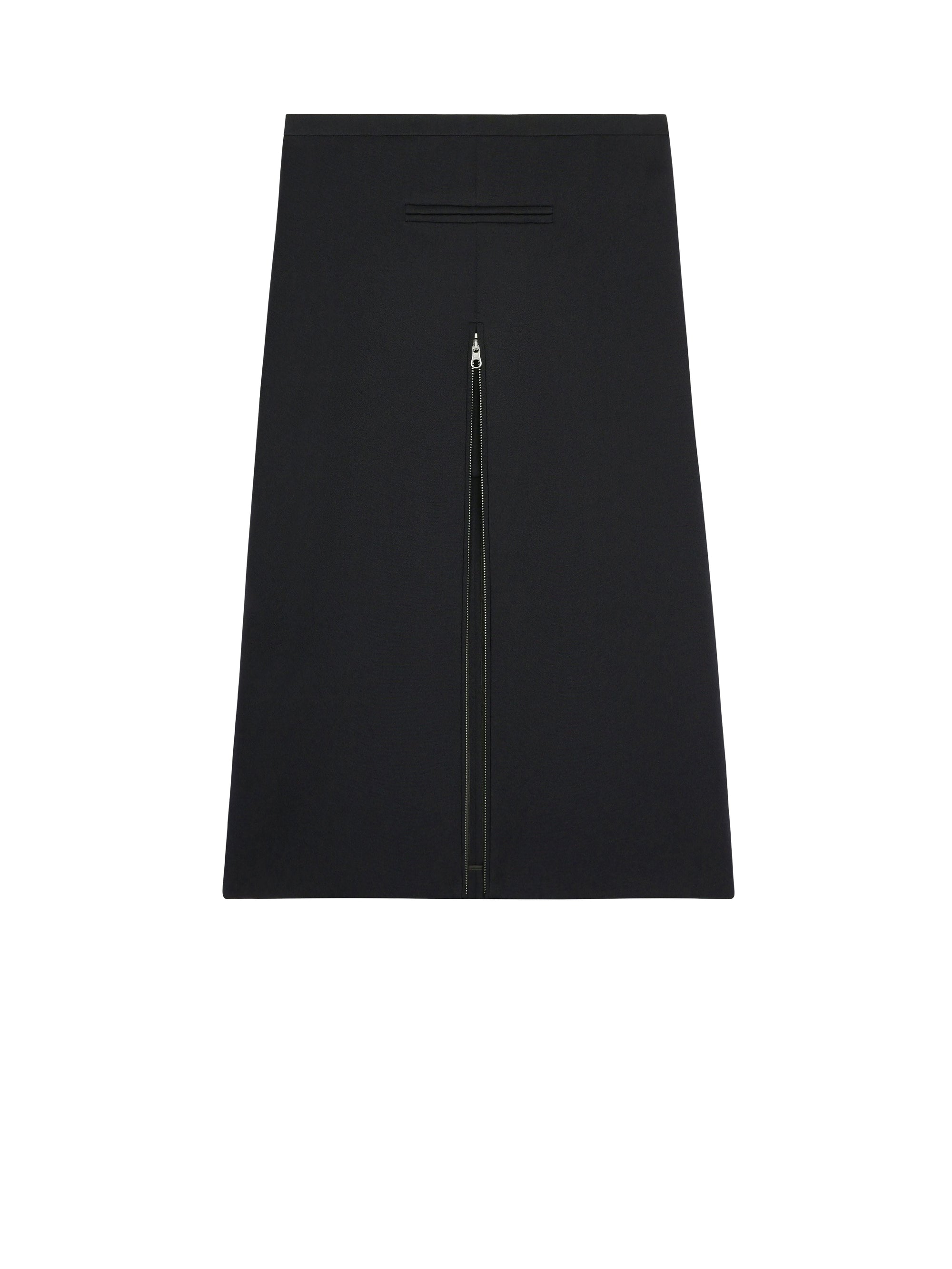 Tailored zipped twill midi Skirt - Black