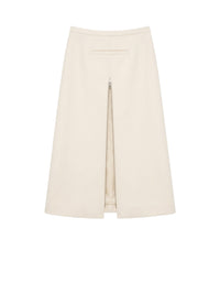 Tailored heritage crepe midi Skirt - Natural