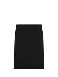 Single front pocket wool Skirt - Black