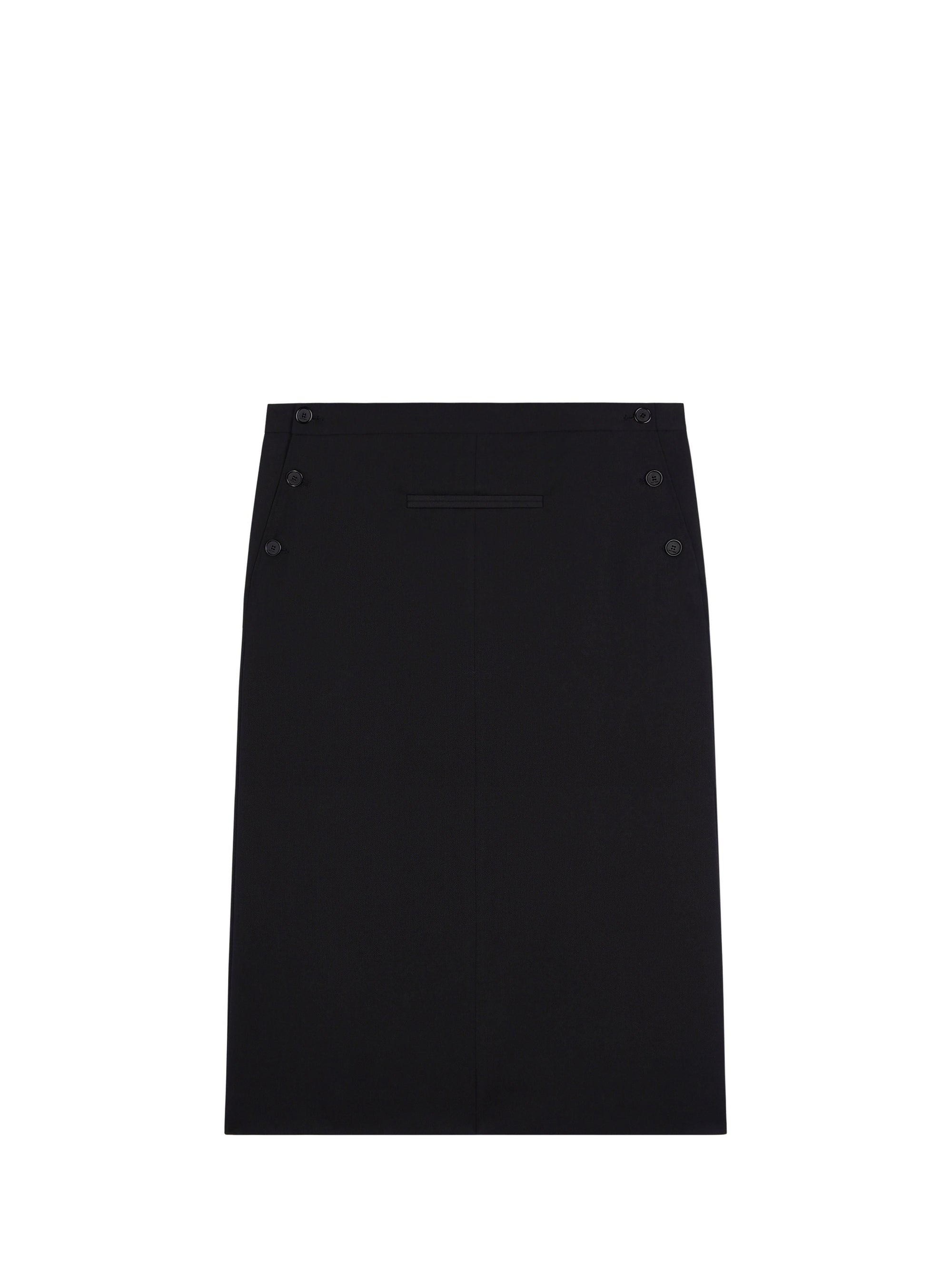 Single front pocket wool Skirt - Black