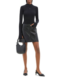 Multi sangle vinyl mini Skirt - Black