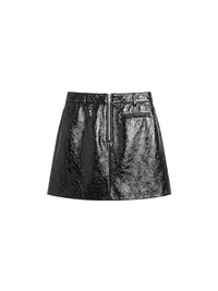 Multi sangle vinyl mini Skirt - Black