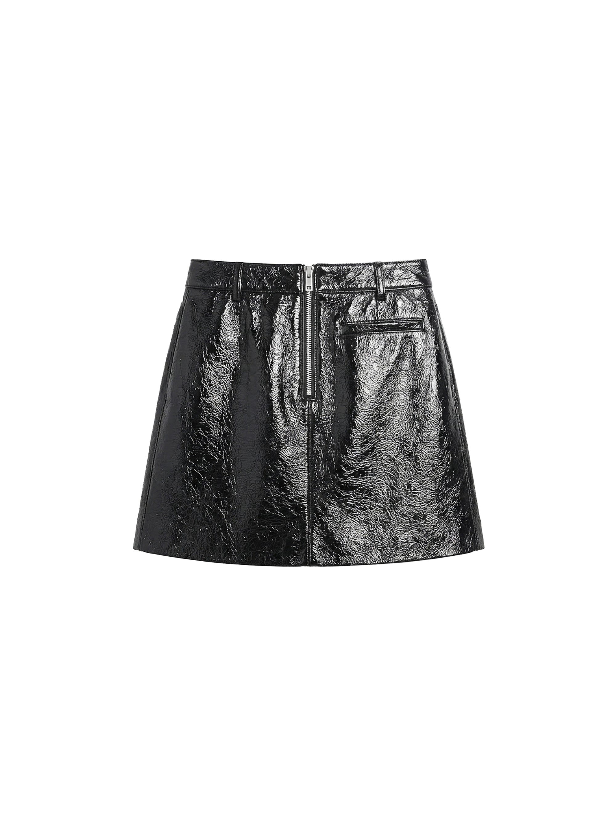 Multi sangle vinyl mini Skirt - Black