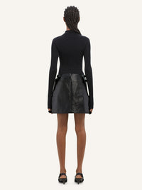 Multi sangle vinyl mini Skirt - Black