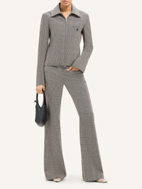 Heritage prince of wales wool Pant - Sand & Mud Brown