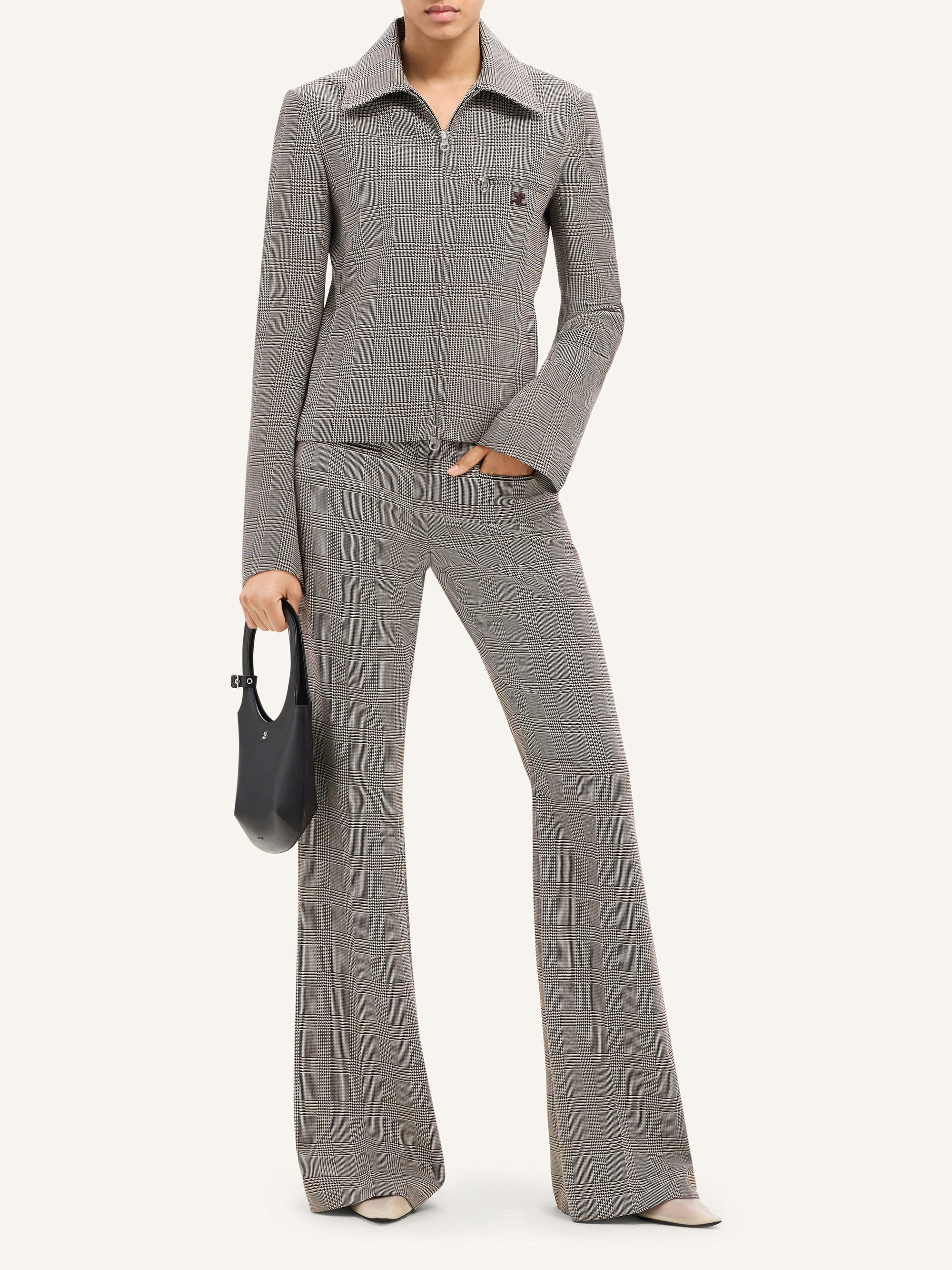 Heritage prince of wales wool Pant - Sand & Mud Brown