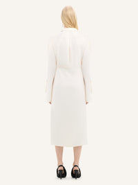 Modular crepe shirt Dress - Natural