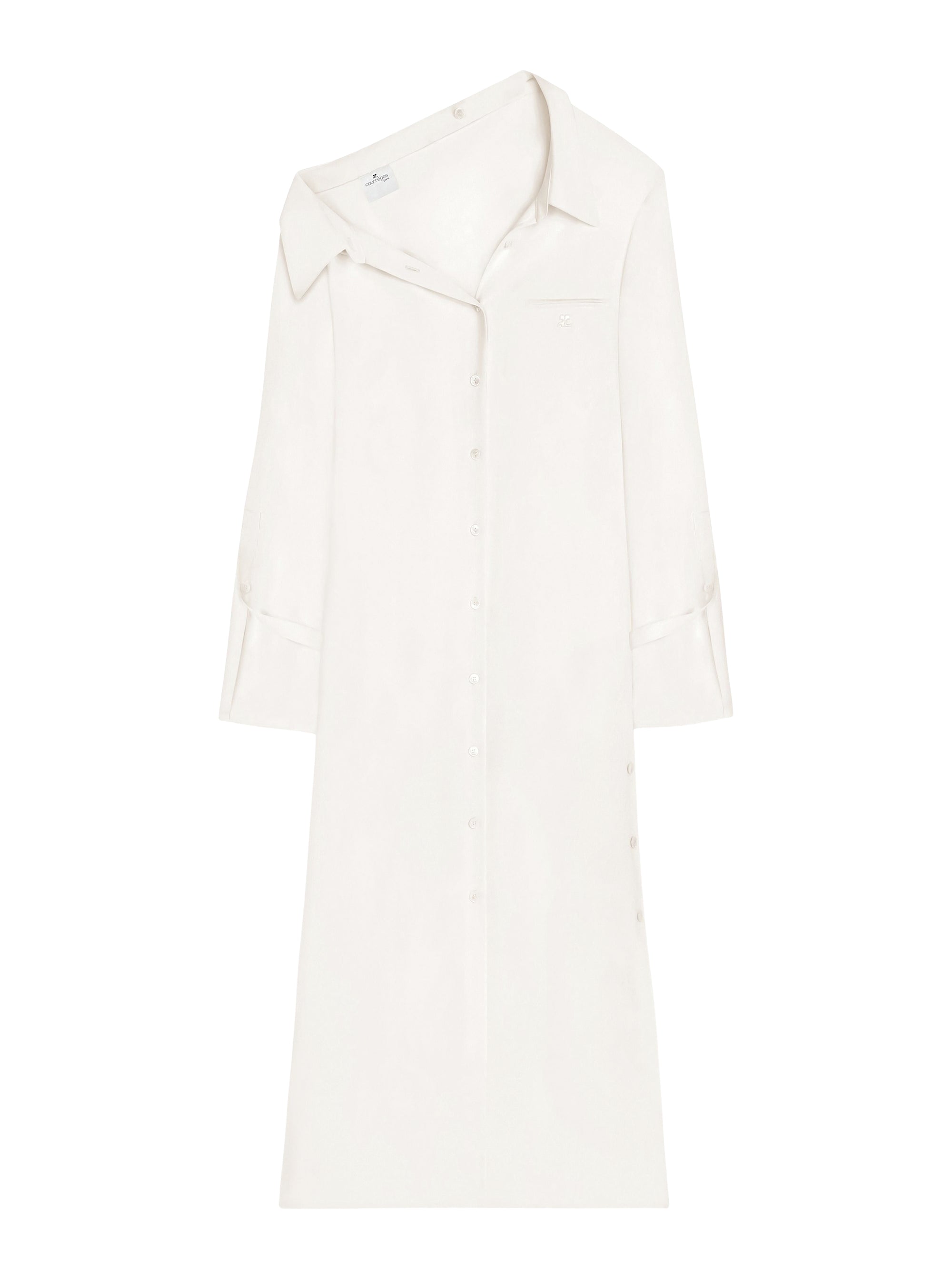 Modular crepe shirt Dress - Natural