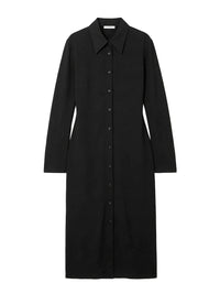 Modular crepe shirt Dress - Black