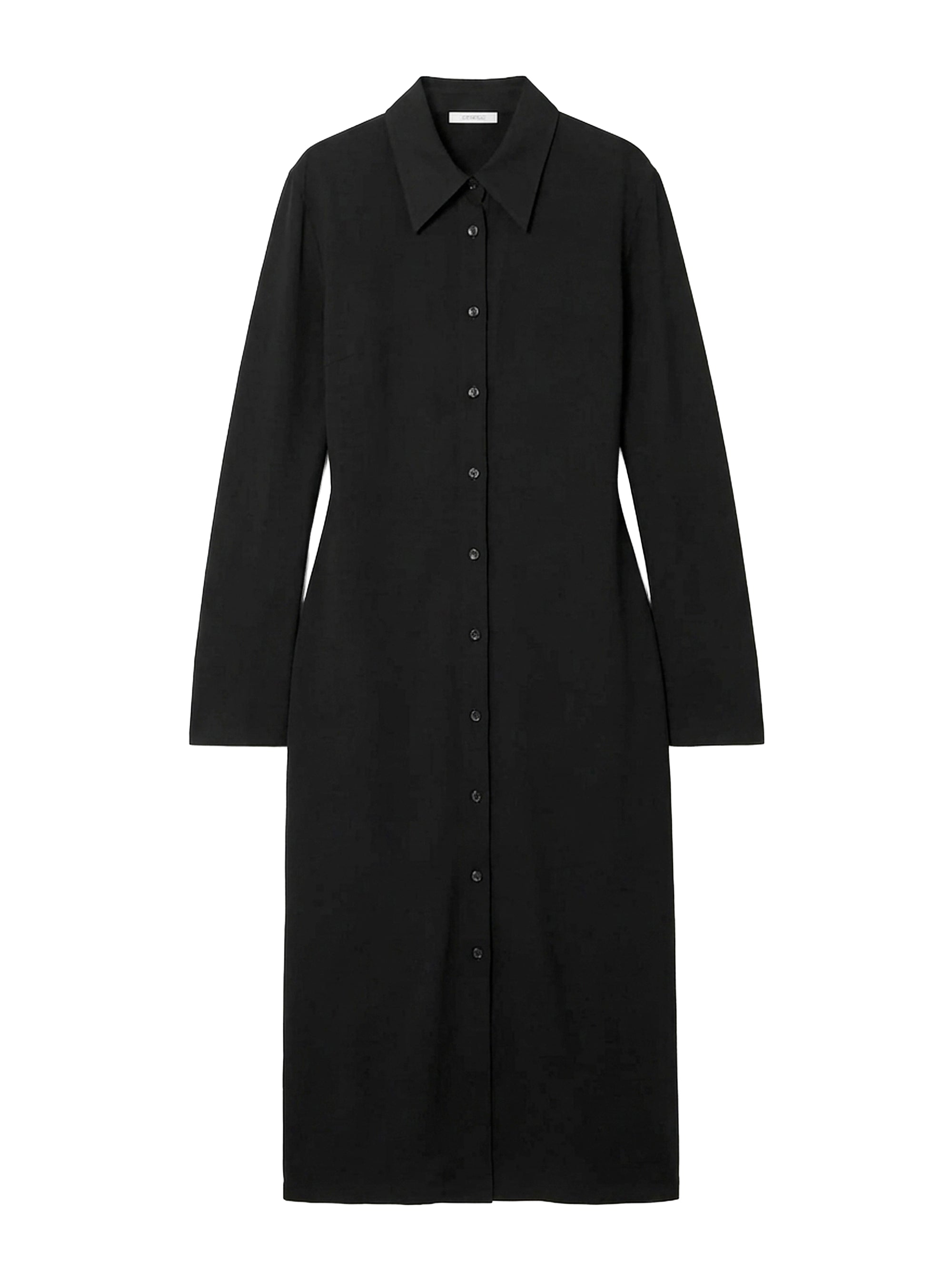 Modular crepe shirt Dress - Black
