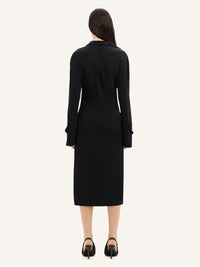 Modular crepe shirt Dress - Black