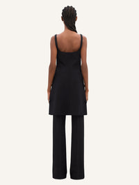 Multi sangle wool mini Dress - Black