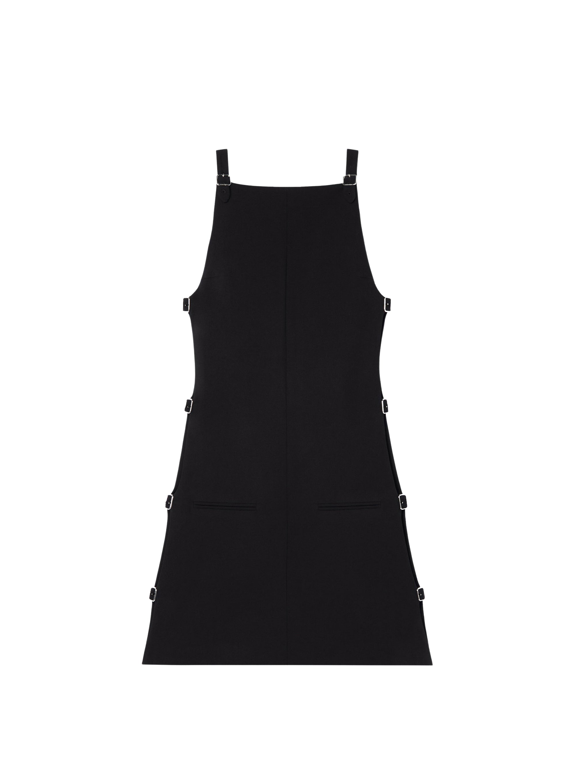 Multi sangle wool mini Dress - Black