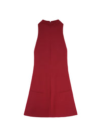 Sleeveless twill a-line Dress - Grenat