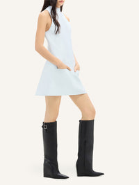 Sleeveless twill a-line Dress - Iceberg
