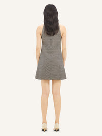 Sleeveless prince of wales Dress - Sand & Mud Brown