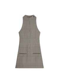 Sleeveless prince of wales Dress - Sand & Mud Brown