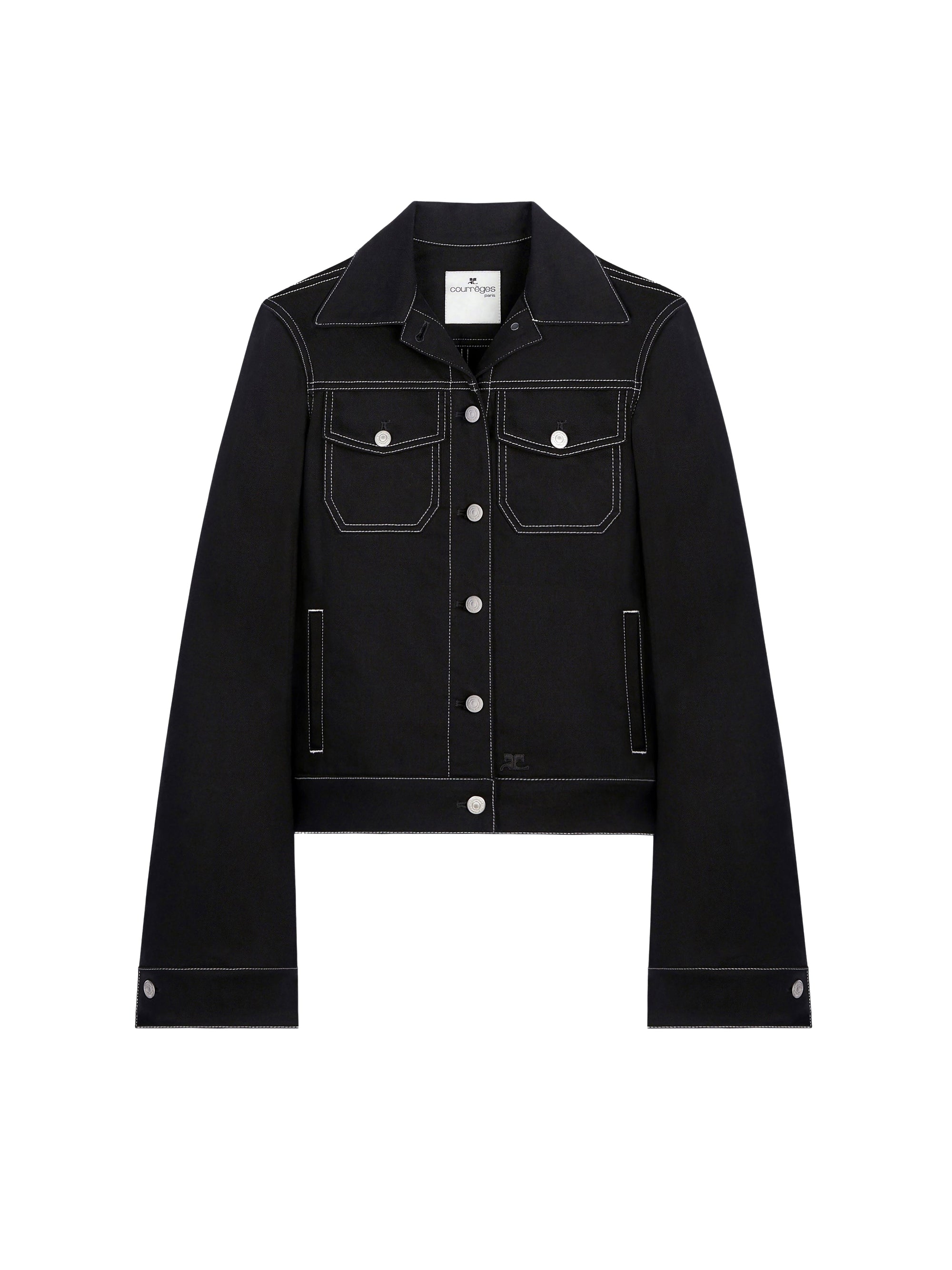 Zipped twill Jacket - Black